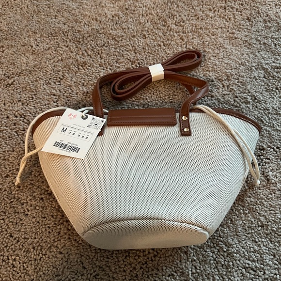 Zara Cream and Brown Mini Bag - Picture 1 of 4